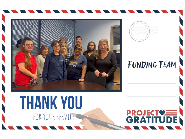 Project Gratitude 2023 members of the Freedom Mortgage Funding Team